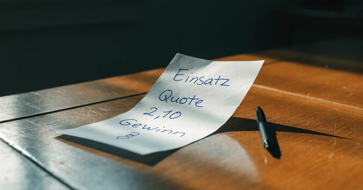 Ein Stapel unbedruckter Papierscheine liegt neben einem Kugelschreiber auf einem Holztisch.