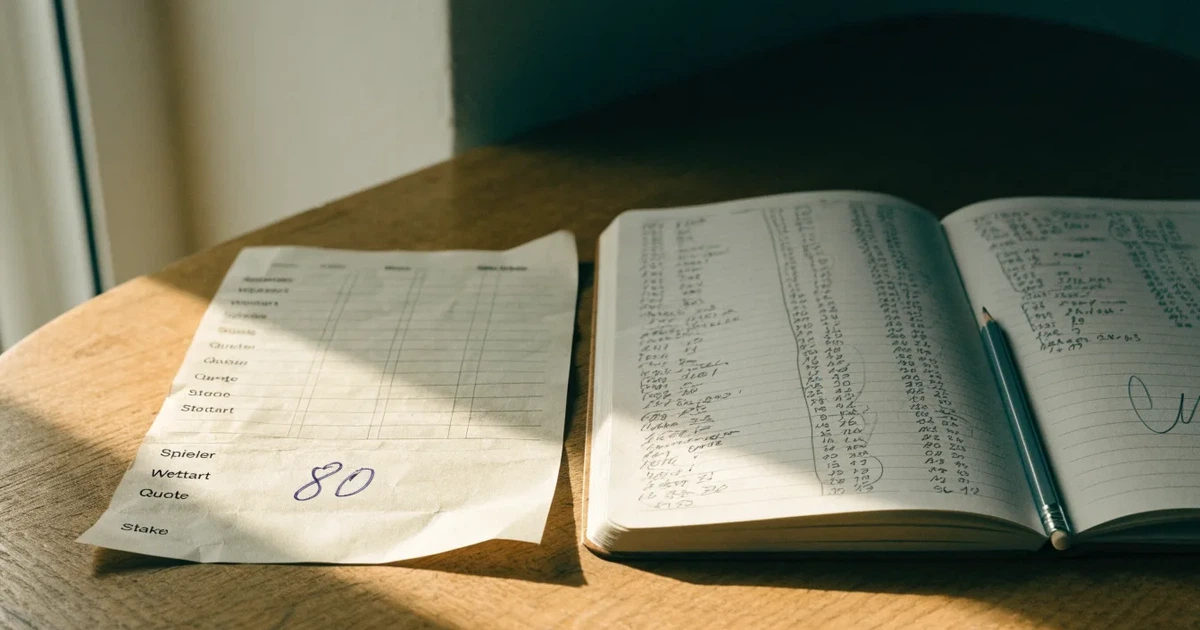 Ein Taschenrechner und ein Bleistift liegen auf kariertem Papier, auf dem nur handgezeichnete Striche und Kreise zu sehen sind.