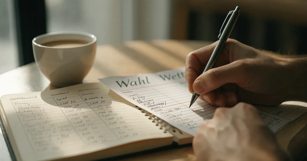 Eine Hand hält einen Stift über einem leeren Blatt, daneben eine Tasse Kaffee auf einem hellen Tisch.